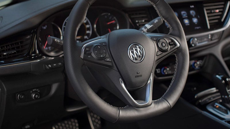 Steering wheel with Buick emblem in a Regal 
